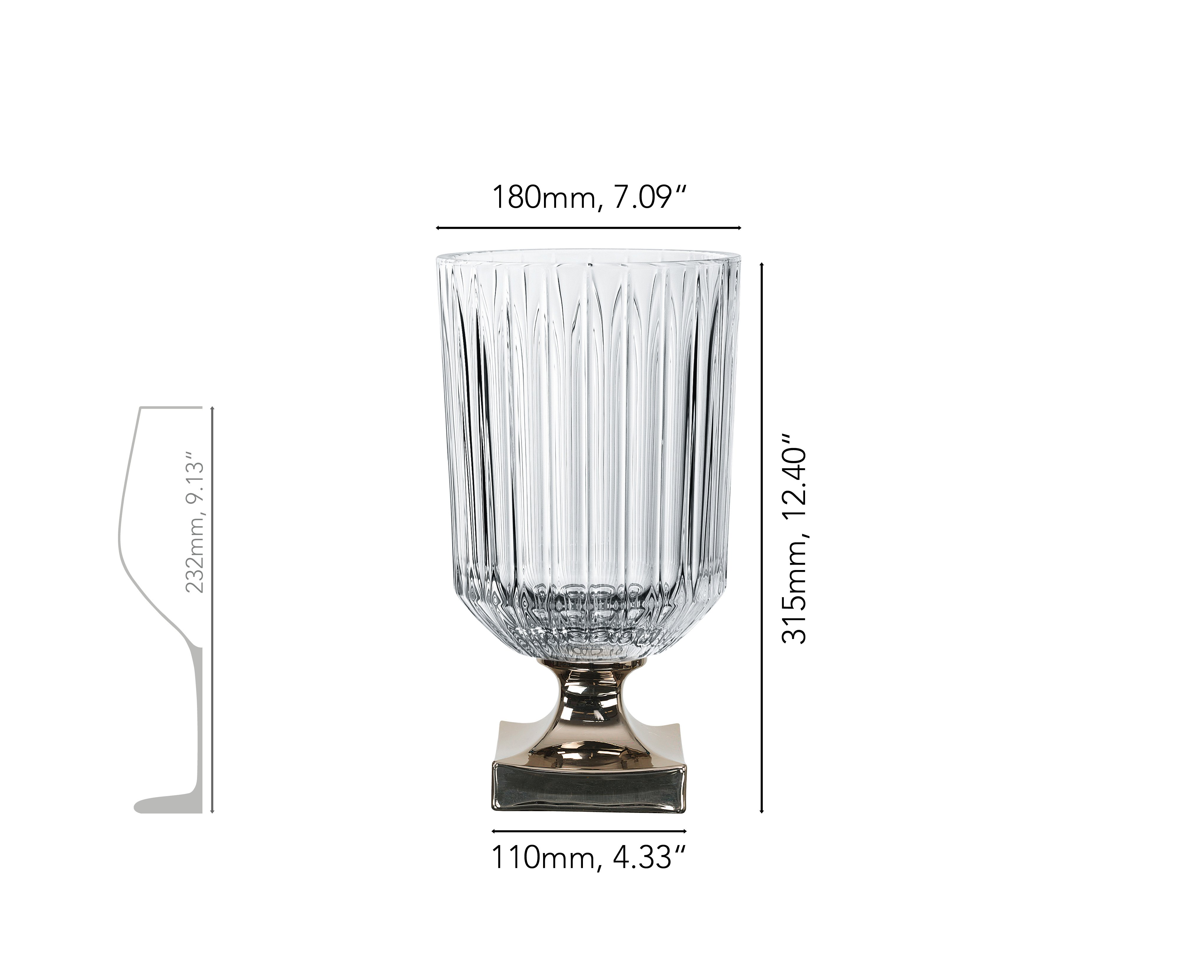 Vase Nachtmann Minerva En Platine Sur Pied, Verre Cristal Transparent Platine 40 Cm 104165