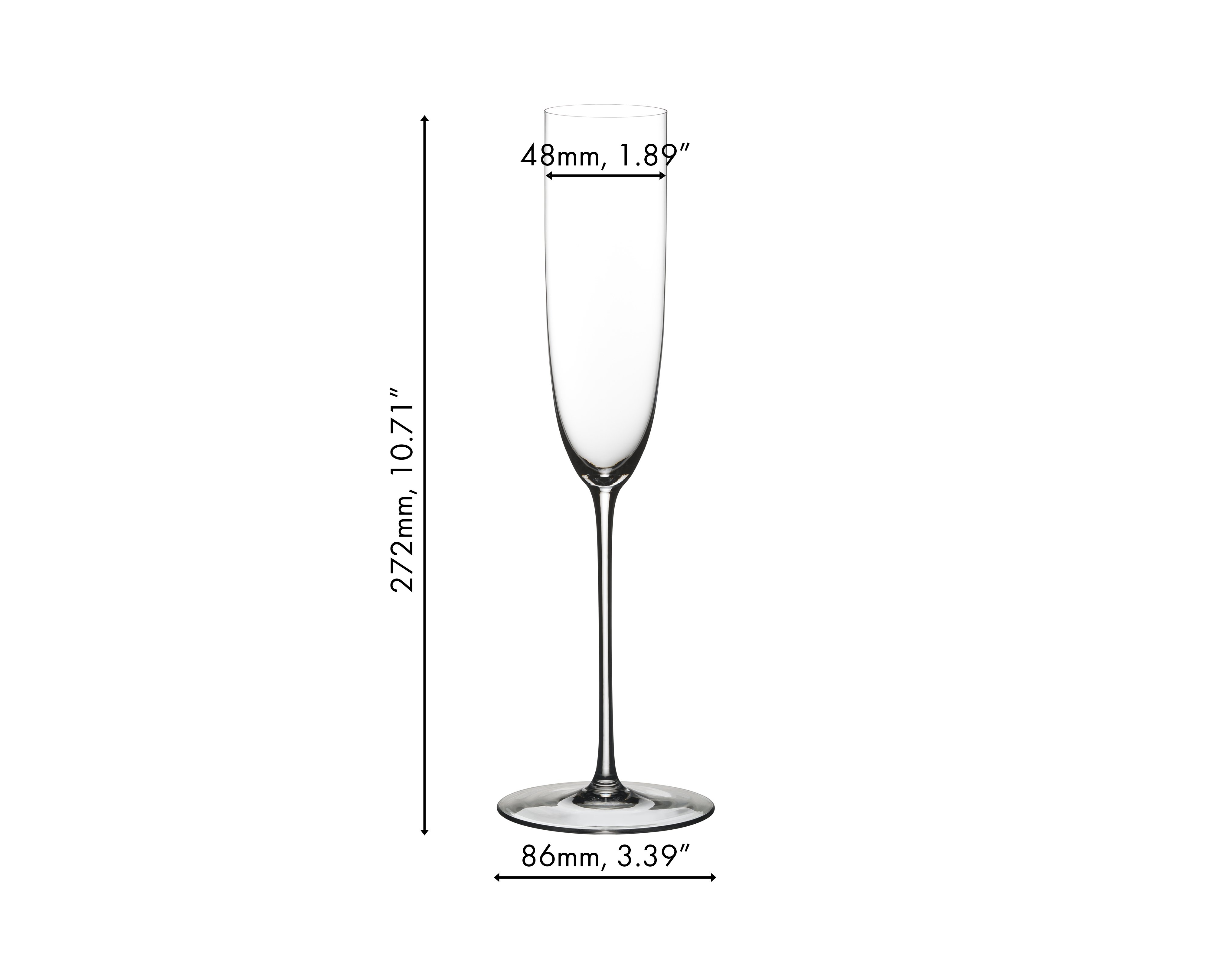 Champagne Flute Dimensions & Drawings
